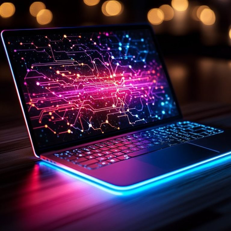 illuminated-laptop-display-stockcake